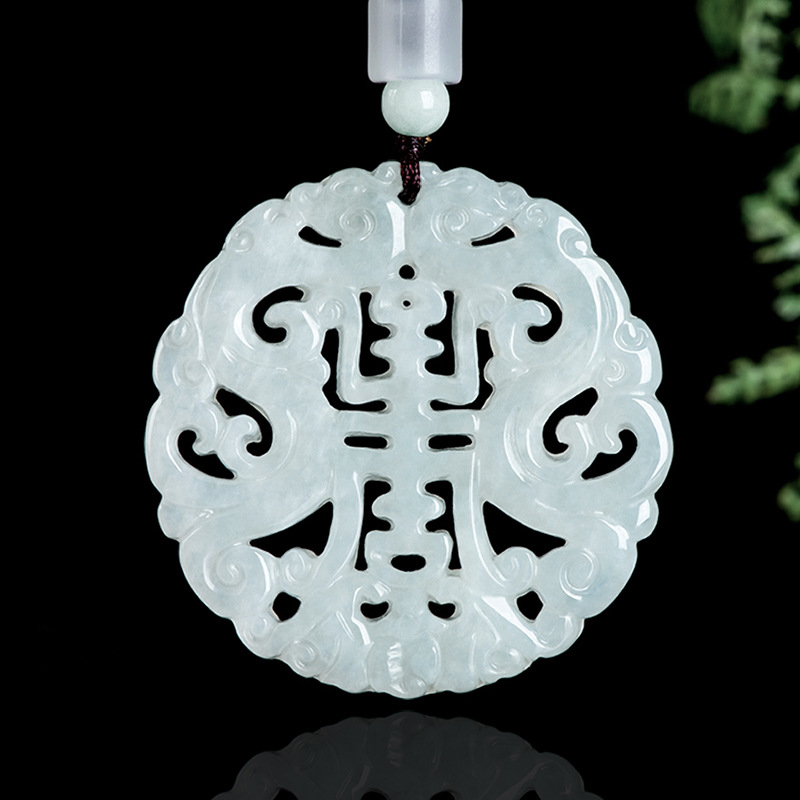 Vintage Fashion Women - Burmese Jadeite Dragon Pendant Necklace Vintage