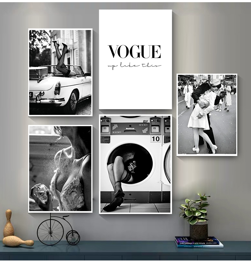 Vintage Vogue Fashion Poster - Woman Pictures for Living Room Vintage