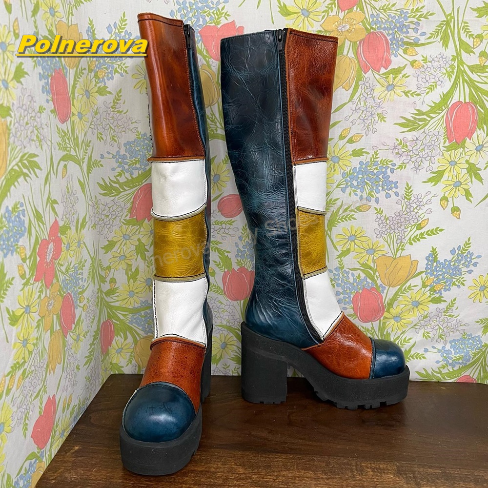 Women Retro Patchwork Leather  - đánh giá và giá Vintage Fashion Streetwear