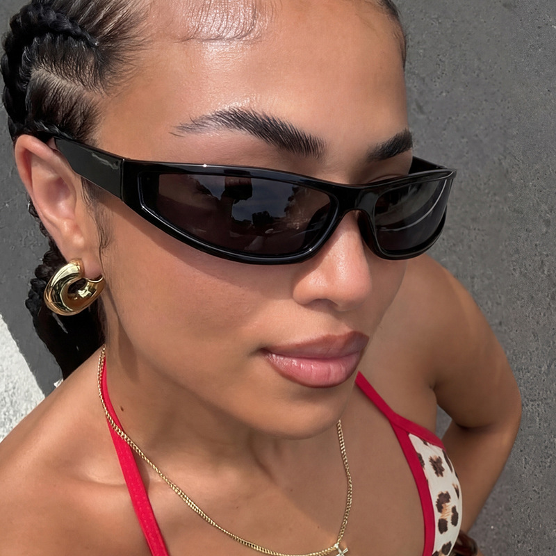 Y2K Narrow Rectangle Wrap Arou - đánh giá và giá Vintage Fashion Glasses