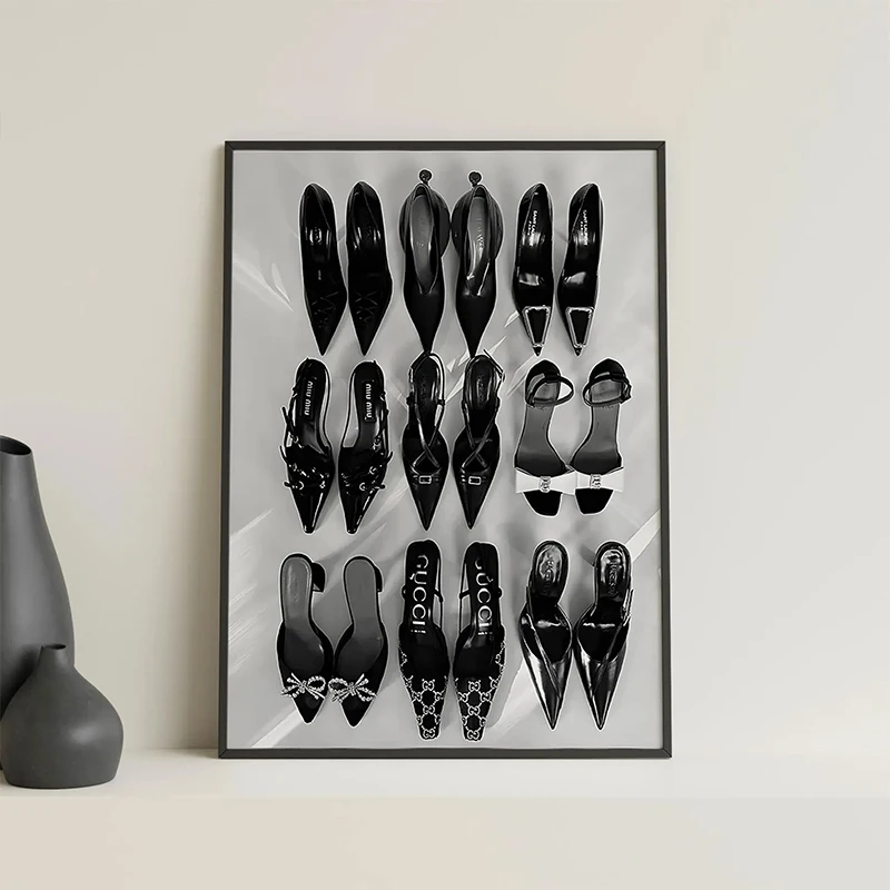 Black White Luxury High Heels  - đánh giá và giá Vintage Vogue Fashion Poster