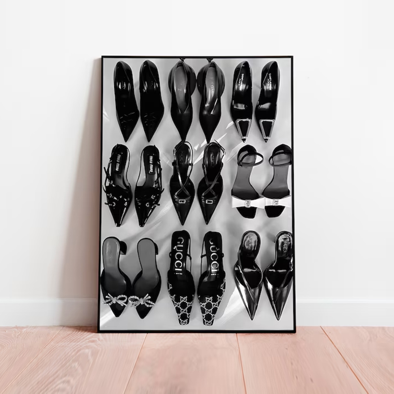 Black White Luxury High Heels  - đánh giá và giá Vintage Vogue Fashion Poster