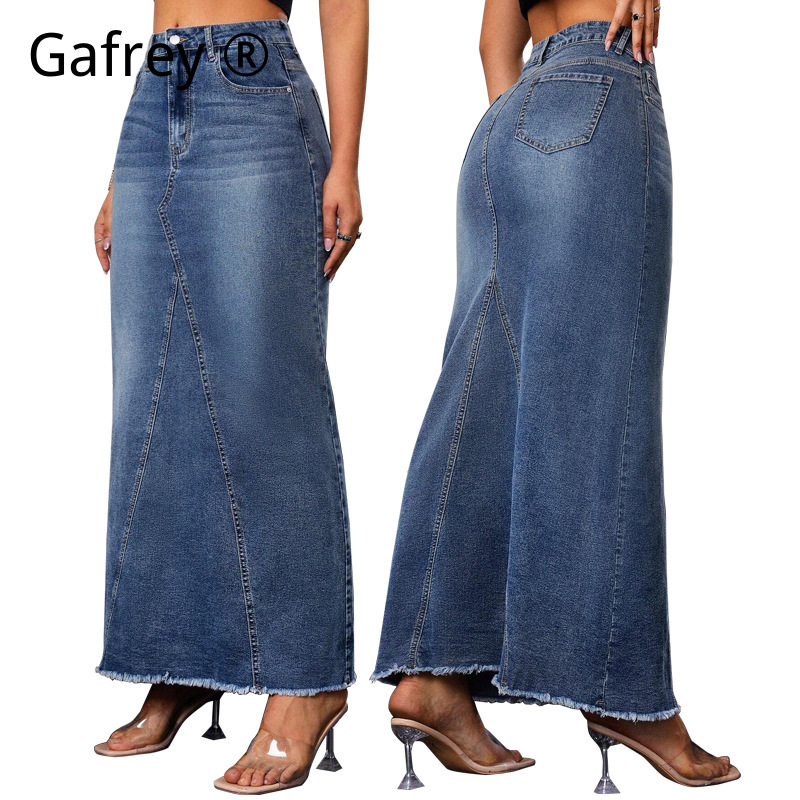 Women Denim Midi Skirt High Wa - đánh giá và giá Vintage Fashion Streetwear