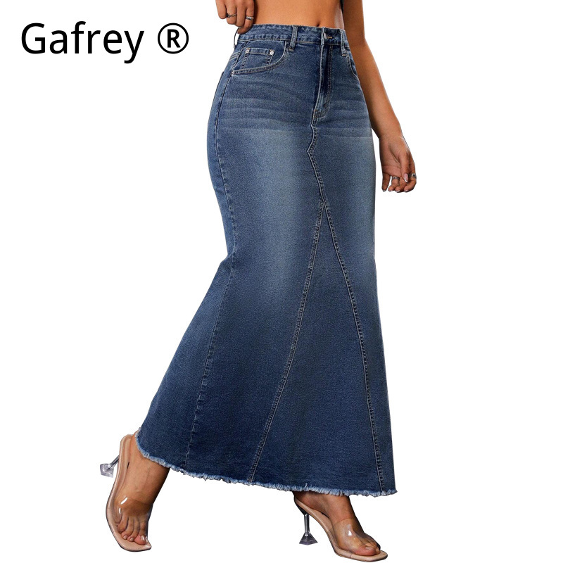 Women Denim Midi Skirt High Wa - đánh giá và giá Vintage Fashion Streetwear