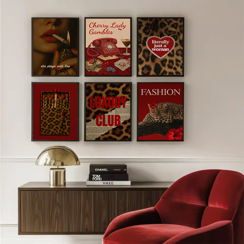 Fashion Leopard Matchbox Wall  - đánh giá và giá Vintage Vogue Fashion Poster