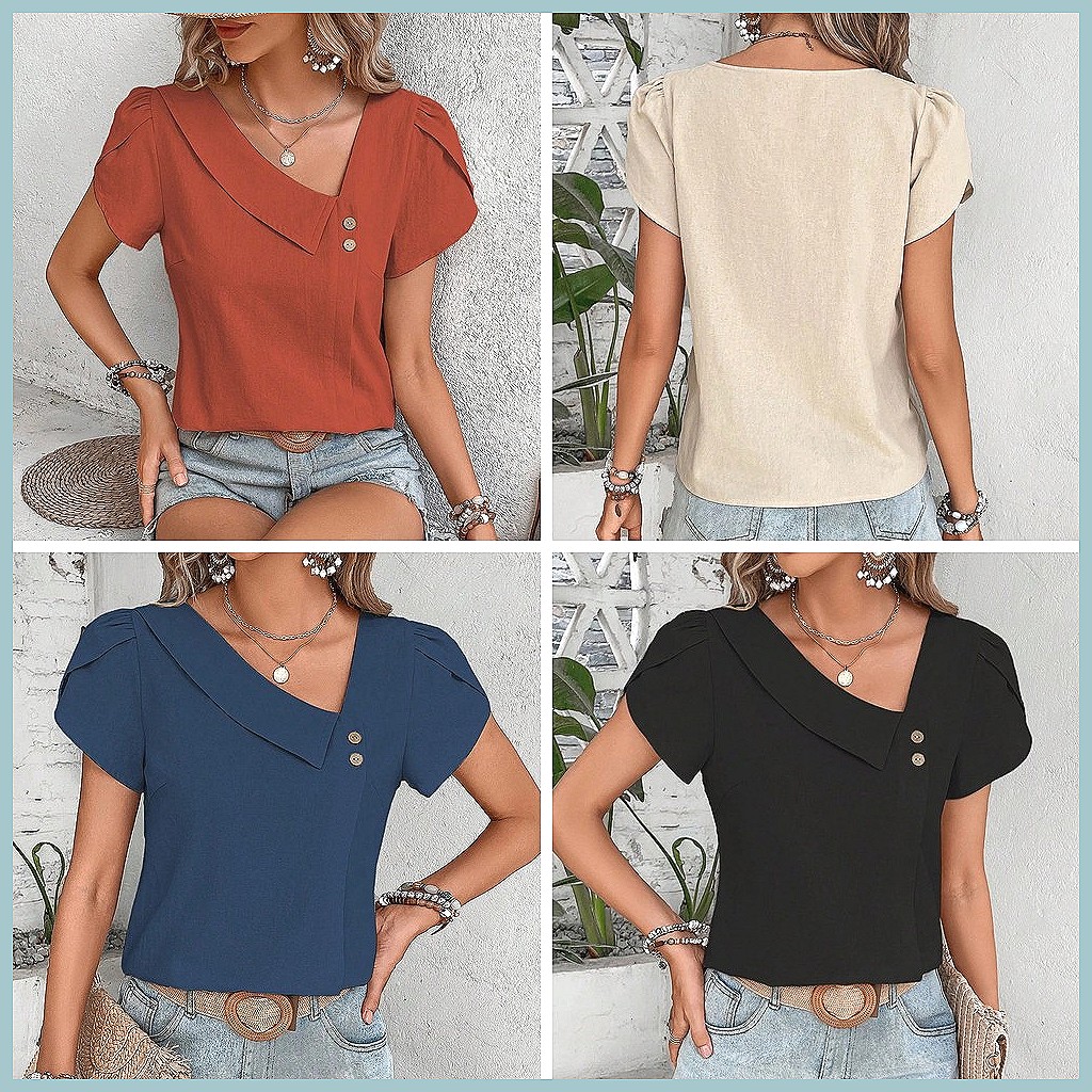 2024 Summer Vintage Solid Colo - đánh giá và giá Vintage Fashion Women