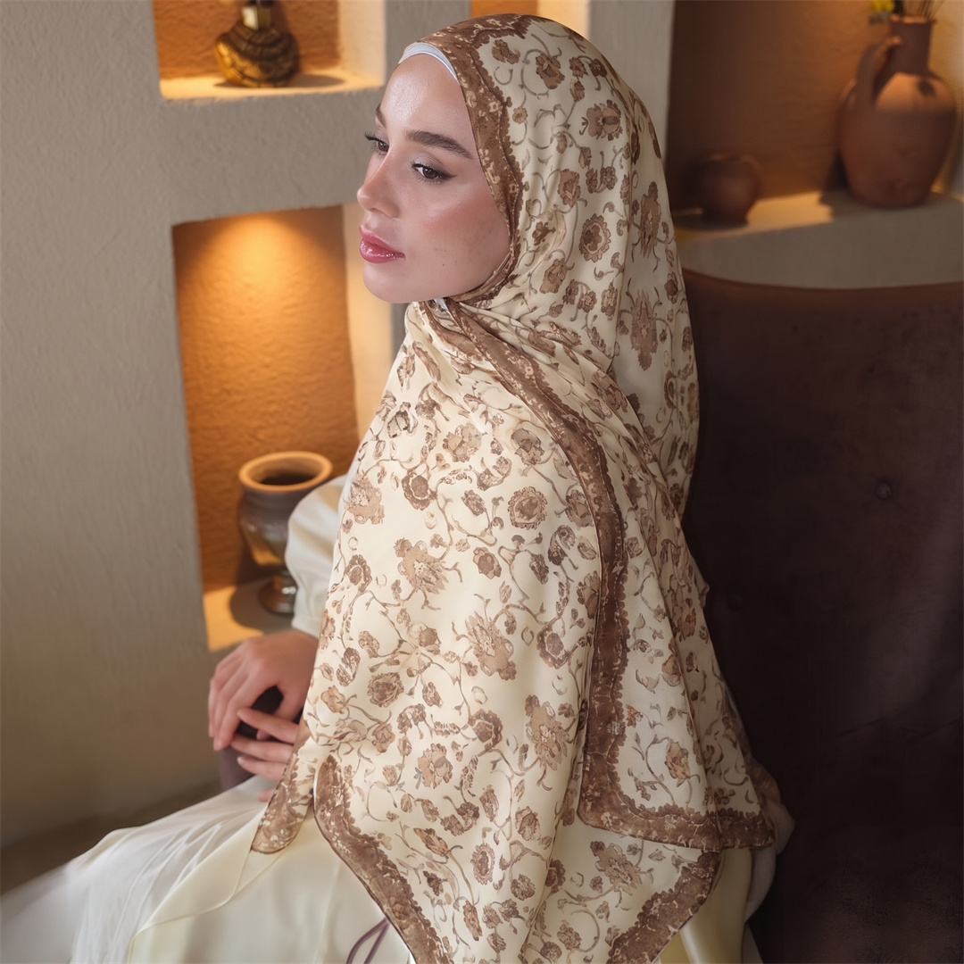 Vintage Floral Print Hijab Sof - đánh giá và giá Vintage Fashion Women