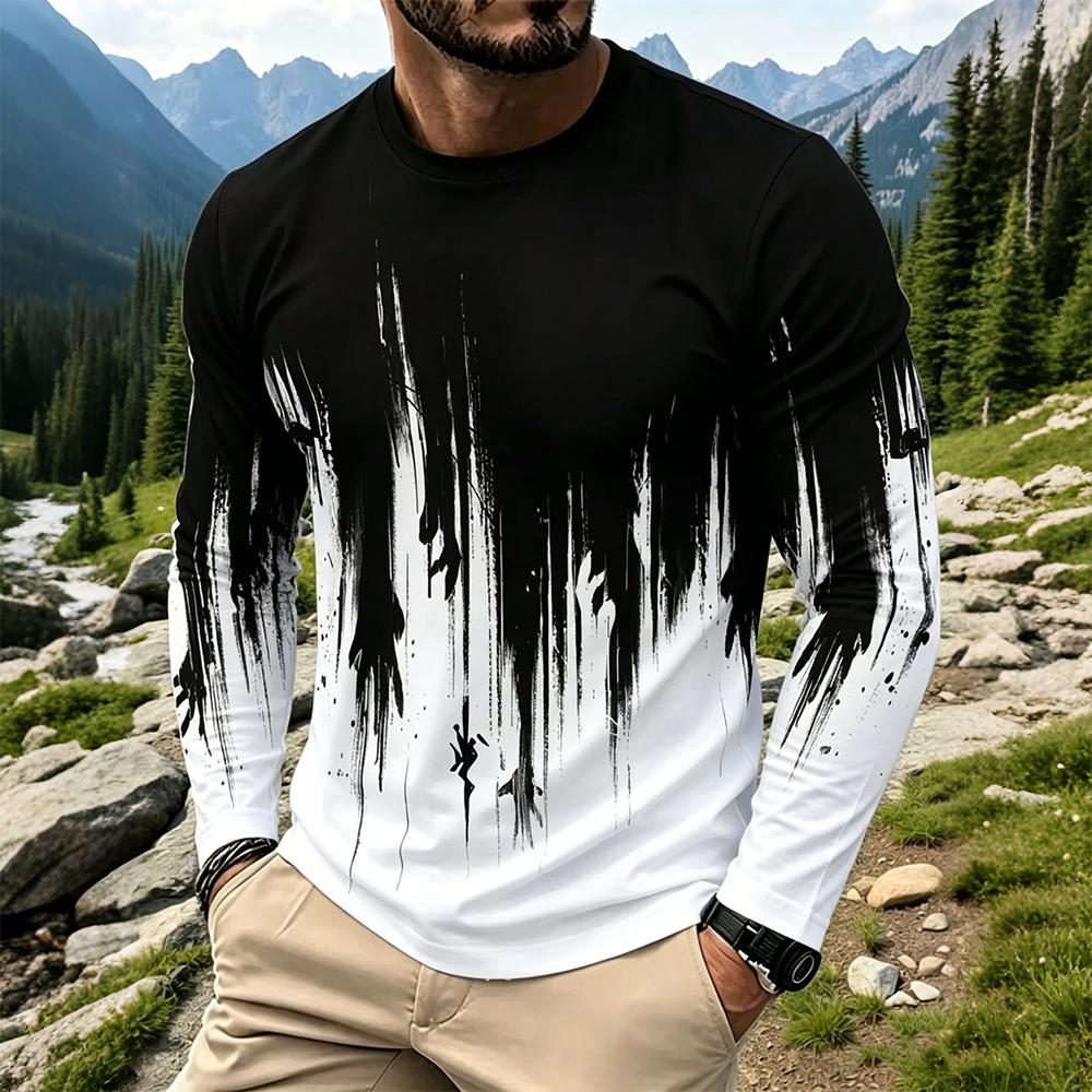 Men's Gradient Ink Splash Long - đánh giá và giá Vintage Fashion Streetwear