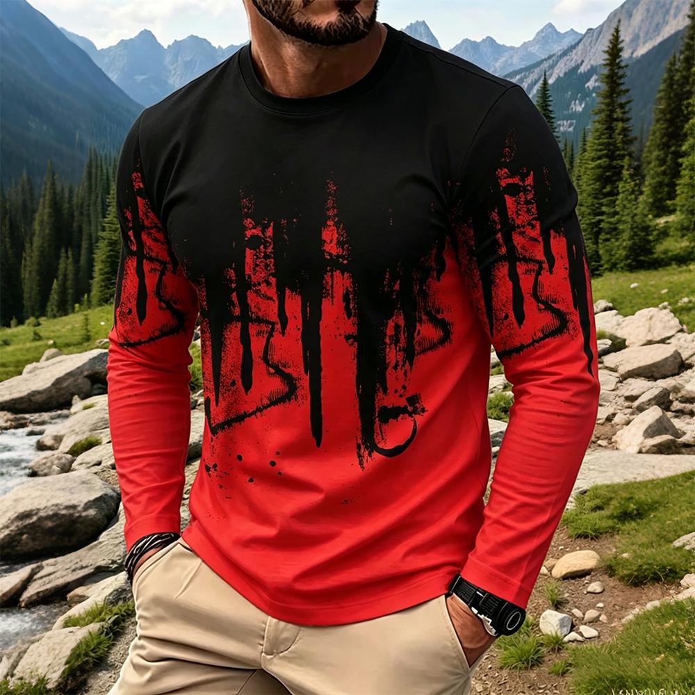 Men's Gradient Ink Splash Long - đánh giá và giá Vintage Fashion Streetwear